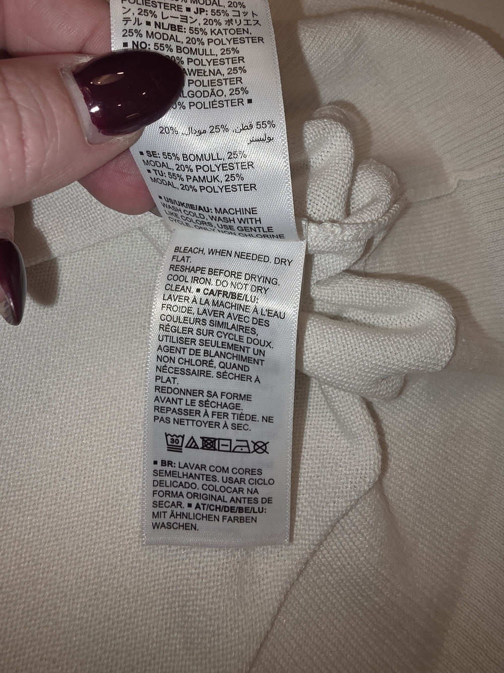 Amazon Essentials Cream V-Neck Button Front Cardigan - Picture 8 of 11